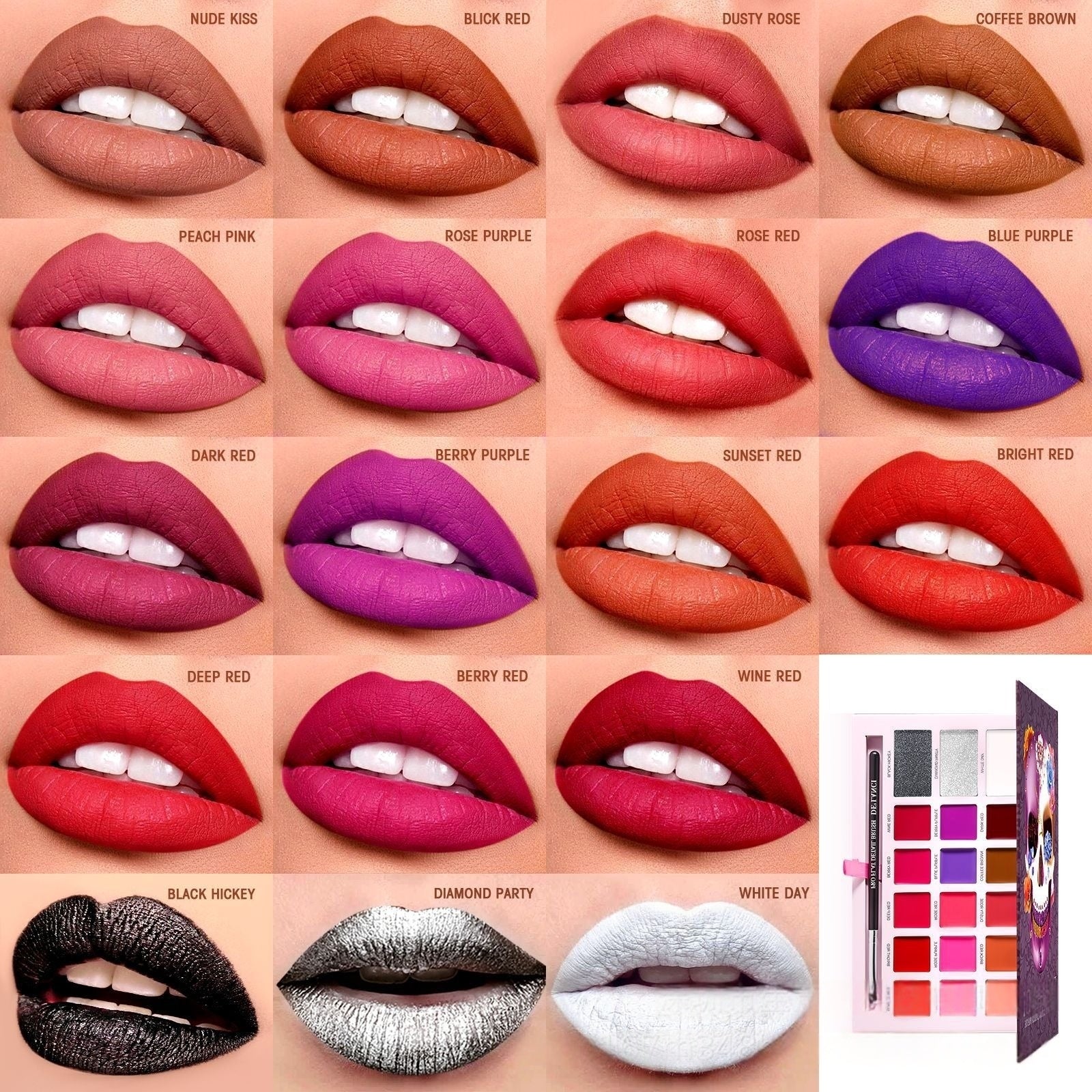 18 Colors La Catrina Lipstick Palette 16.8g
