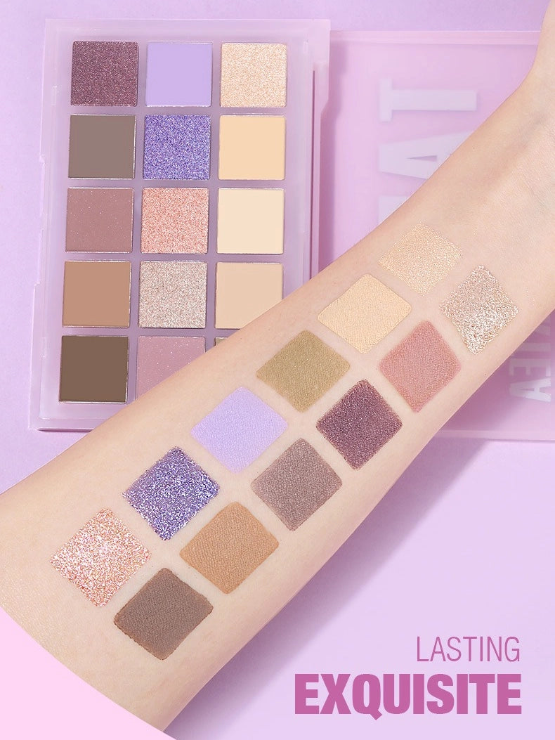 15 Colors Eyeshadow Palette Taro Milktea 10.8g