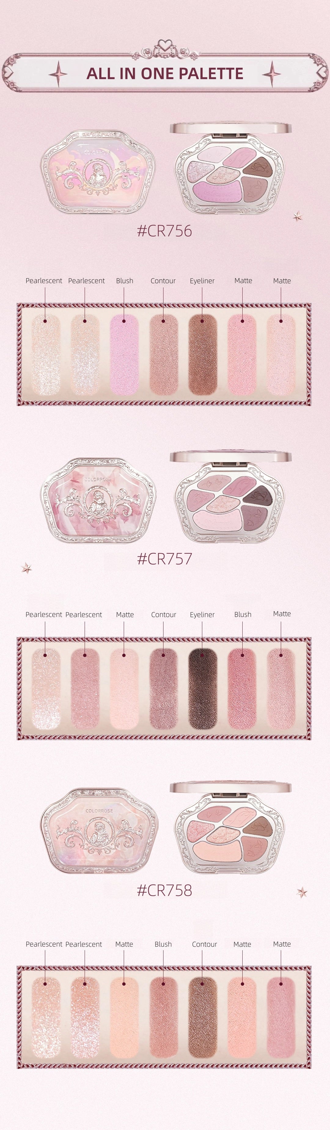 Colorrose Western Antique 7-Color Eyeshadow Palette 12g