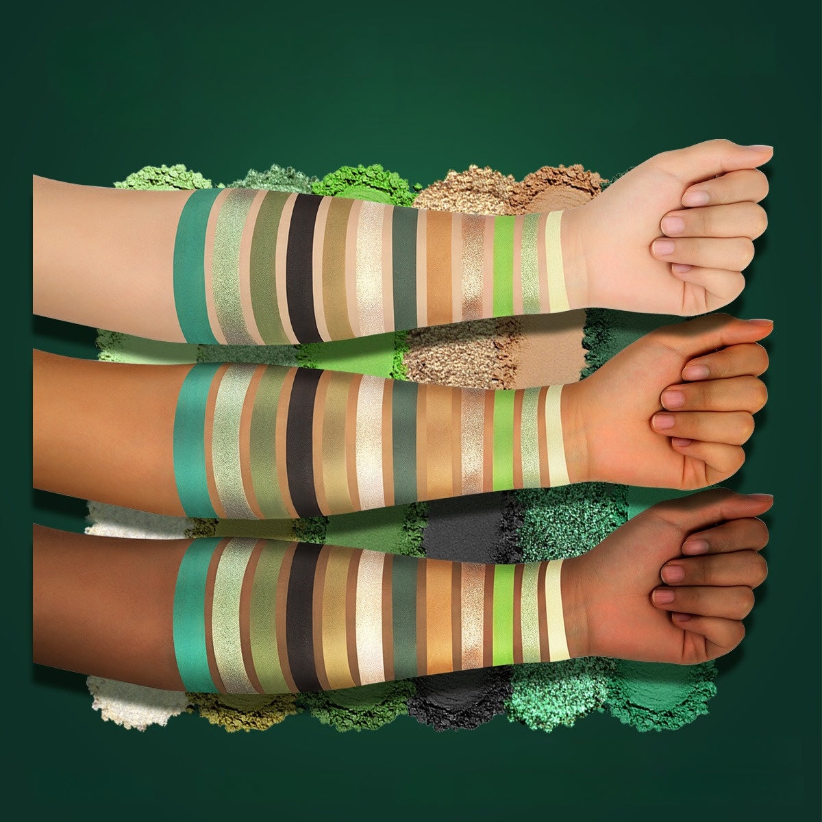 De'Lanci - Olive Earth 12 Colors Multichrome Green Makeup Palette 18.8g