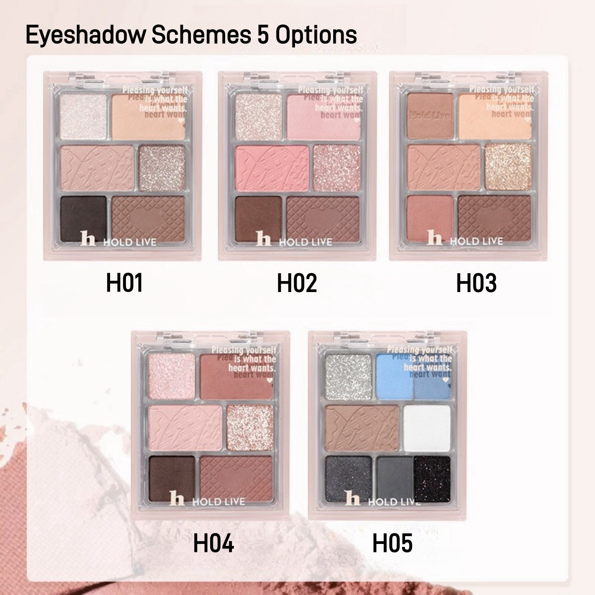 HOLD LIVE 3 in 1 Face Palette Powder Blusher Eyeshadow 16g