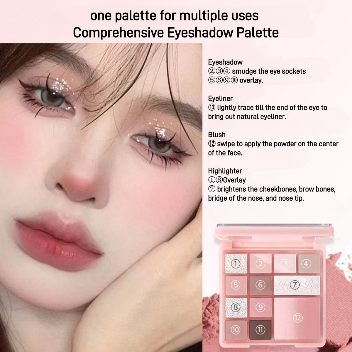 HOLD LIVE Floral Comprehensive Powder Palette 12 Colors 15g