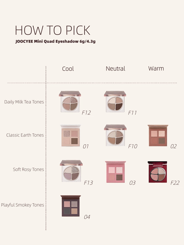 JOOCYEE - Mini Quad Eyeshadow 6g