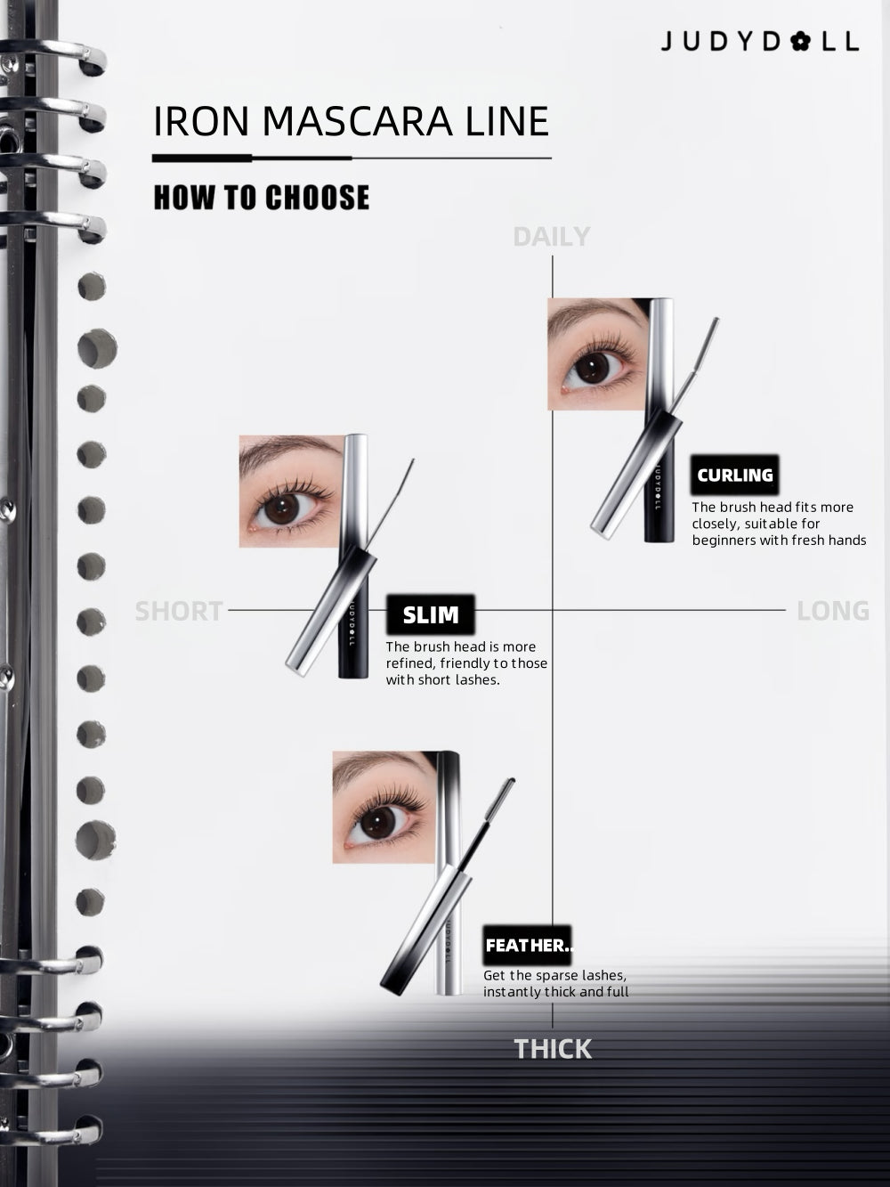 [2g/3g] Judydoll Iron Strong Mascara Lifting Waterproof