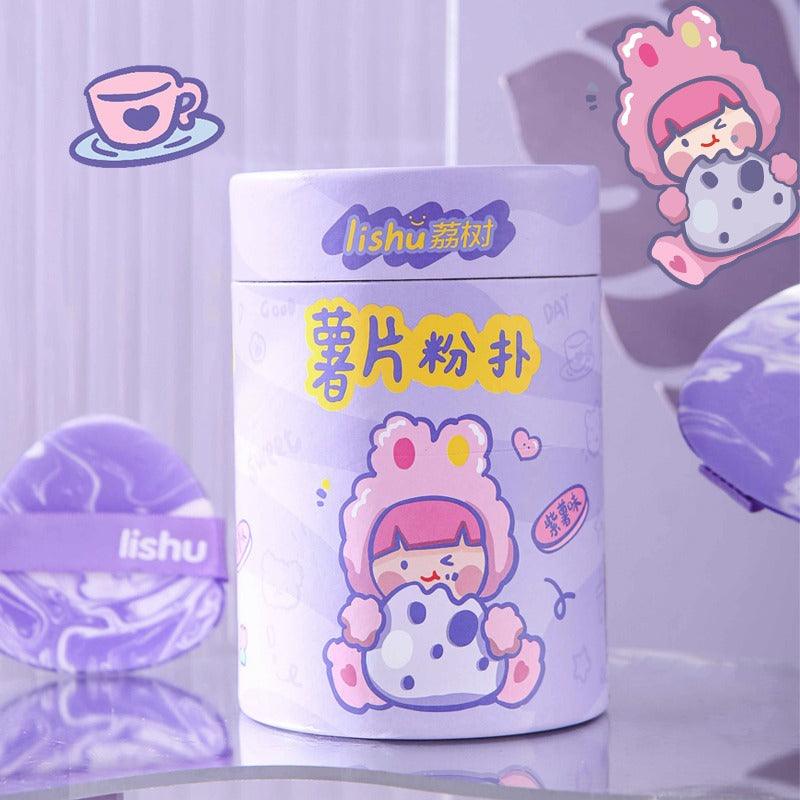 LISHU Chips Bucket Makeup Puff Violet
