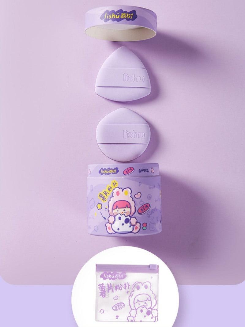 LISHU Chips Bucket Rubycell Makeup Puff Violet