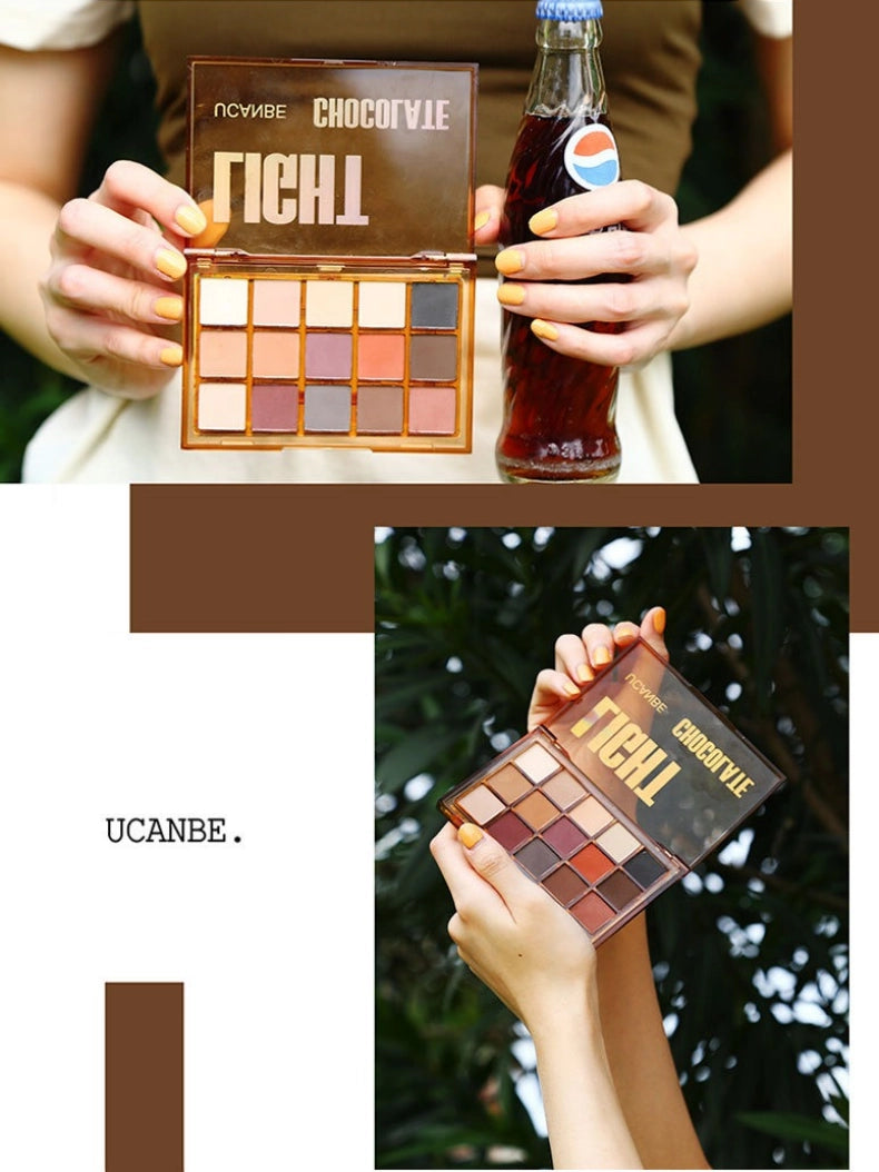 UCANBE 15 Colors Eyeshadow Palette Fruit Punch Light Chocolate 10.8g