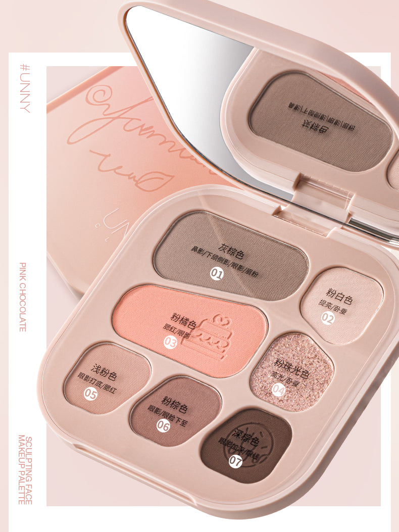 UNNYCLUB - Pink Chocolate Sculpting Face Makeup Palette 9.5g