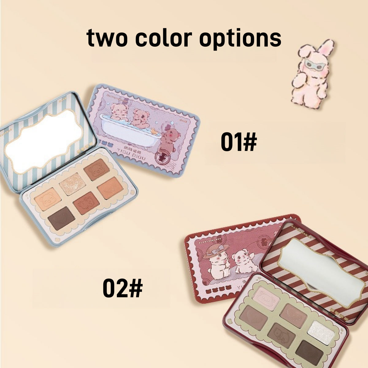 YIGUDIGU Candy Box Postcard 6 Colors Eyeshadow Palette 6.5g